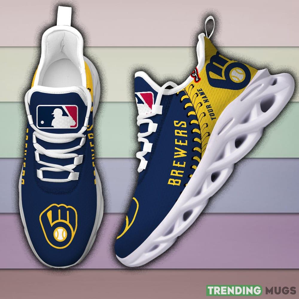 Milwaukee Brewers MLB MAX SOUL SHOES Custom Name For Men And Women Running Sneakers - Milwaukee Brewers-MLB PERSONALIZED MAX SOUL SHOES_2