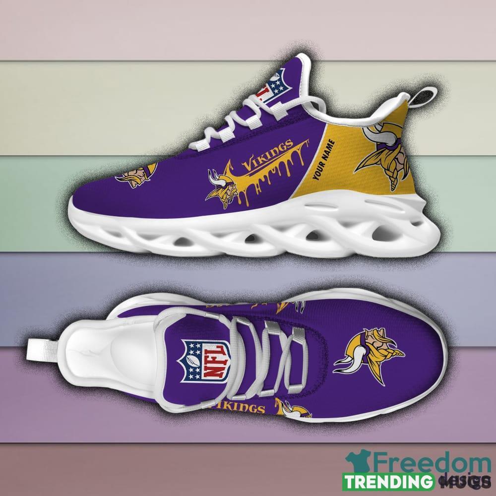 Minnesota Vikings Drip Logo NFL Max Soul Shoes Custom Name For Men And Women Running Sneakers Max Soul Minnesota Vikings Drip Logo NFL Max Soul Shoes Custom Name For Men And Women Running Sneakers Max Soul