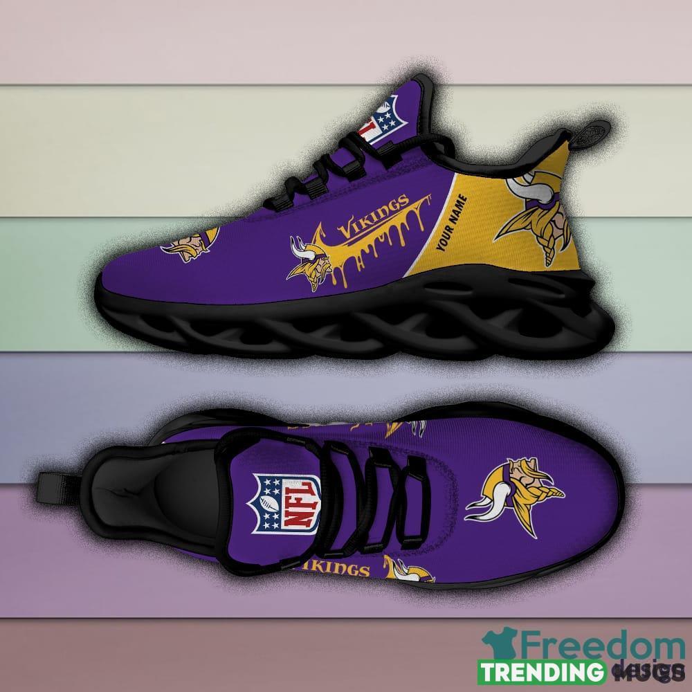 Minnesota Vikings Drip Logo NFL Max Soul Shoes Custom Name For Men And Women Running Sneakers Max Soul Minnesota Vikings Drip Logo NFL Max Soul Shoes Custom Name For Men And Women Running Sneakers Max Soul