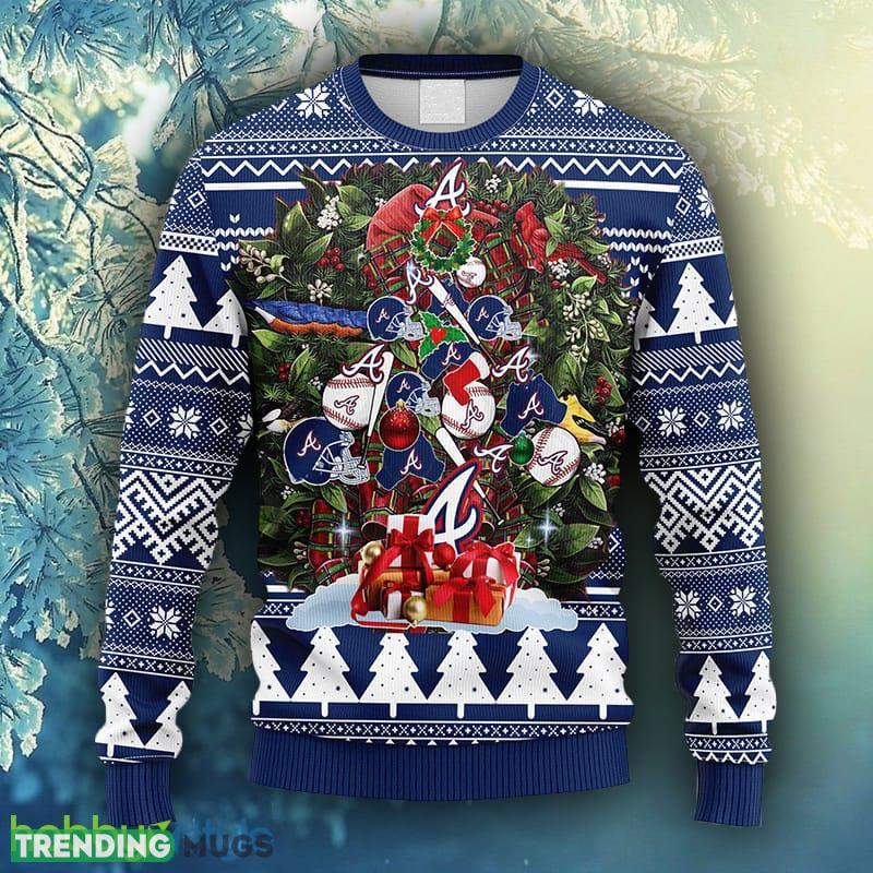 MLB Atlanta Braves Tree Ugly Christmas Fleece Sweater For Men Women - MLB Atlanta Braves Tree Ugly Christmas Fleece Sweater_1 MLB Atlanta Braves Tree Ugly Christmas Fleece Sweater For Men Women - MLB Atlanta Braves Tree Ugly Christmas Fleece Sweater_1