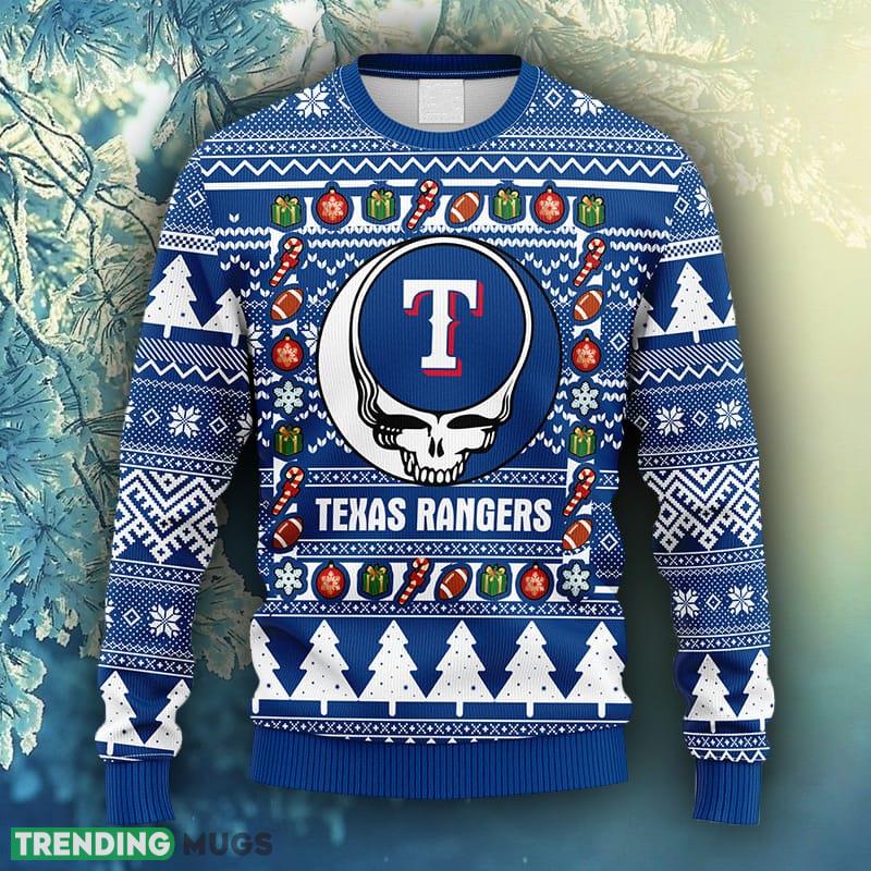 MLB Texas Rangers Grateful Dead Ugly Christmas Fleece Sweater For Men Women - MLB Texas Rangers Grateful Dead Ugly Christmas Fleece Sweater_1 MLB Texas Rangers Grateful Dead Ugly Christmas Fleece Sweater For Men Women - MLB Texas Rangers Grateful Dead Ugly Christmas Fleece Sweater_1