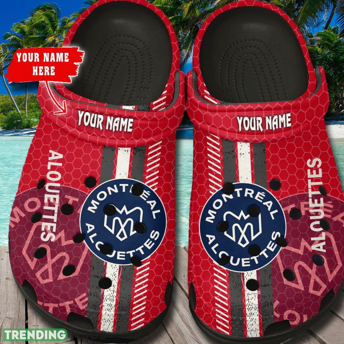 Montreal Alouettes Logo CFL Crocs Classic Clog Shoes Custom Name Clog Shoes Montreal Alouettes Logo CFL Crocs Classic Clog Shoes Custom Name Clog Shoes