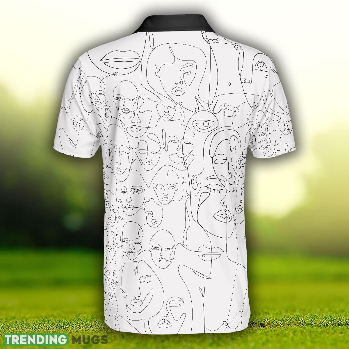Multiple Face One Line Art White Version, Black And White Abstract Art Polo Shirt Polo Shirt Multiple Face One Line Art White Version, Black And White Abstract Art Polo Shirt Polo Shirt