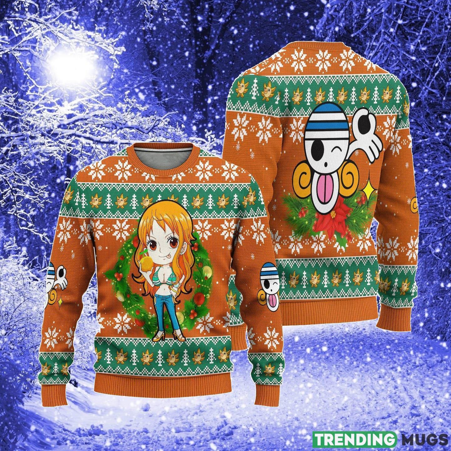 Nami One Piece Anime Xmas Women Mens Ugly Christmas Sweater 3D Sweater Nami One Piece Anime Xmas Women Mens Ugly Christmas Sweater 3D Sweater
