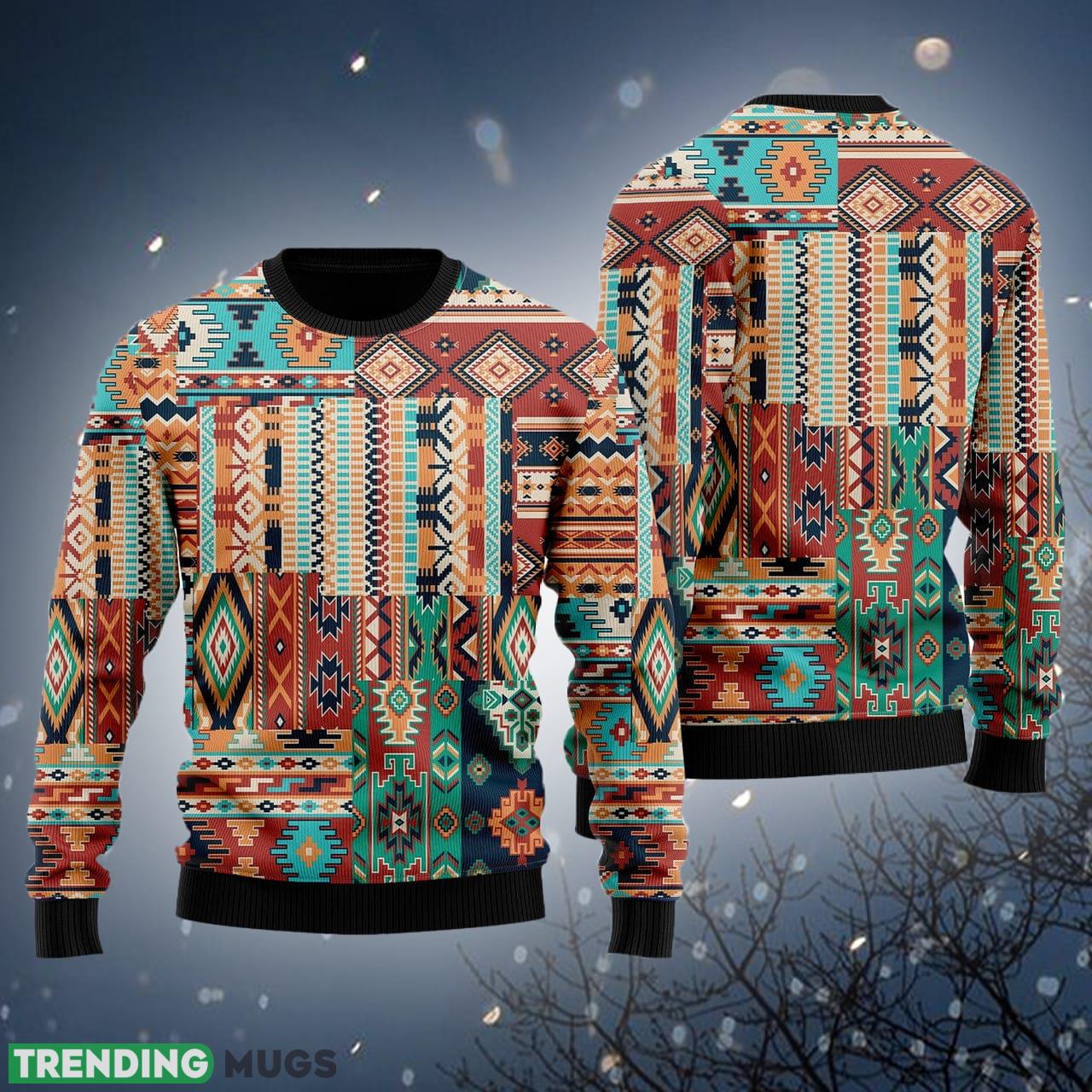 Native American Patchwork Ugly Christmas Sweater Gift For Men Women - Native American Patchwork - Ugly Christmas Sweater For Women & Men_2