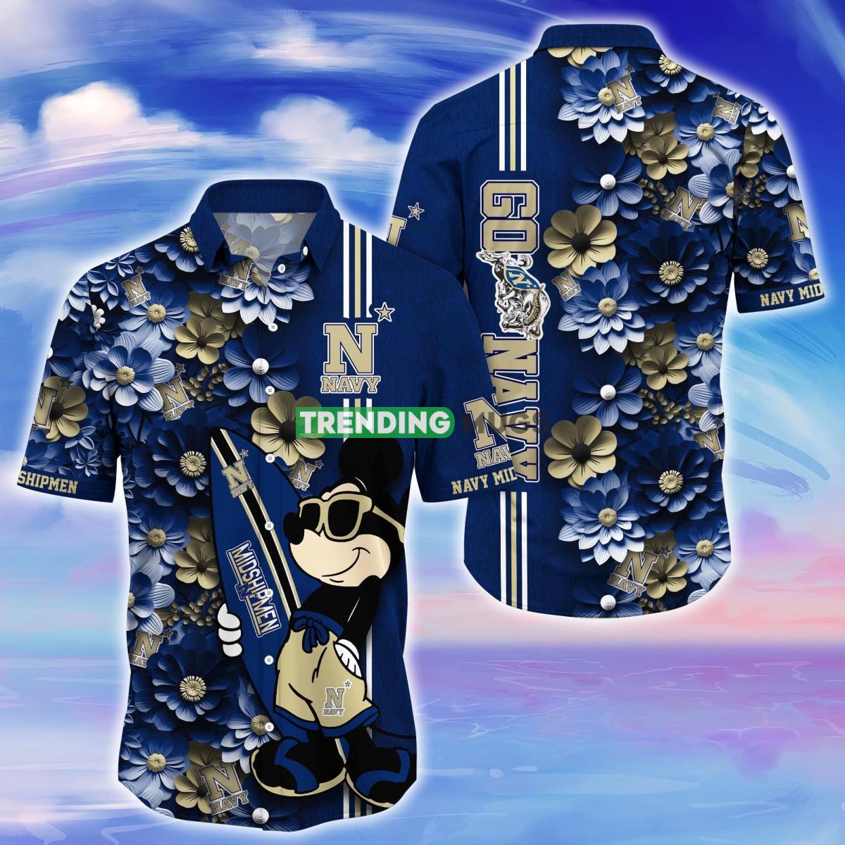 Navy Midshipmen Trending Hawaiian Shirt Best Gift For Fans Product Photo 1