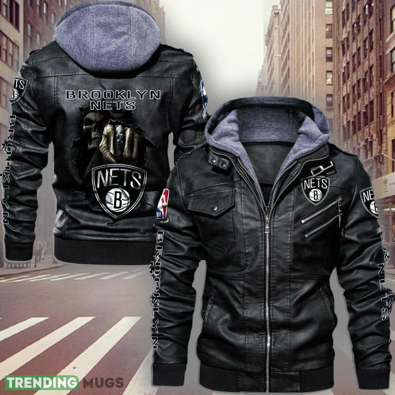 NBA Teams Brooklyn Nets Logo Brown And Black Leather Jacket For Men And Women - NBA Teams Brooklyn Nets Leather Jacket_1 NBA Teams Brooklyn Nets Logo Brown And Black Leather Jacket For Men And Women - NBA Teams Brooklyn Nets Leather Jacket_1