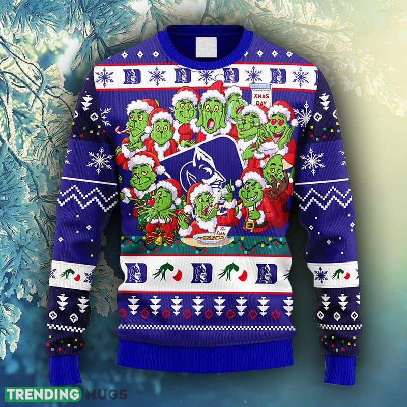 NCAA Christmas Duke Blue Devils 12 Grinch Xmas Day Christmas Ugly Sweater For Men Women - NCAA Duke Blue Devils 12 Grinch Xmas Day Christmas Ugly Sweater_1 NCAA Christmas Duke Blue Devils 12 Grinch Xmas Day Christmas Ugly Sweater For Men Women - NCAA Duke Blue Devils 12 Grinch Xmas Day Christmas Ugly Sweater_1