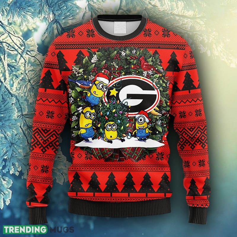 NCAA Christmas Georgia Bulldogs Minion Christmas Ugly Sweater For Men Women - NCAA Georgia Bulldogs Minion Christmas Ugly Sweater_1 NCAA Christmas Georgia Bulldogs Minion Christmas Ugly Sweater For Men Women - NCAA Georgia Bulldogs Minion Christmas Ugly Sweater_1