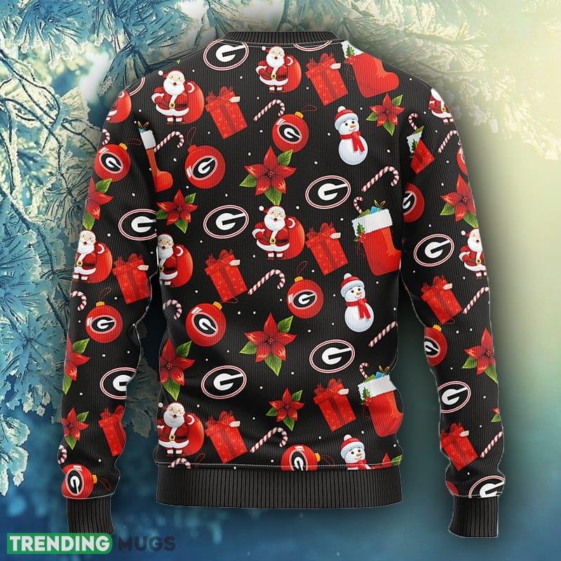 NCAA Christmas Georgia Bulldogs Santa Claus Snowman Christmas Ugly Sweater For Men Women 3D Sweater NCAA Christmas Georgia Bulldogs Santa Claus Snowman Christmas Ugly Sweater For Men Women 3D Sweater