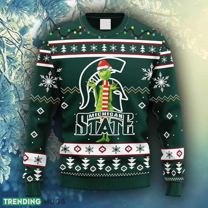 NCAA Christmas Michigan State Spartans Funny Grinch Christmas Ugly Sweater For Men Women - NCAA Michigan State Spartans Funny Grinch Christmas Ugly Sweater_1 NCAA Christmas Michigan State Spartans Funny Grinch Christmas Ugly Sweater For Men Women - NCAA Michigan State Spartans Funny Grinch Christmas Ugly Sweater_1