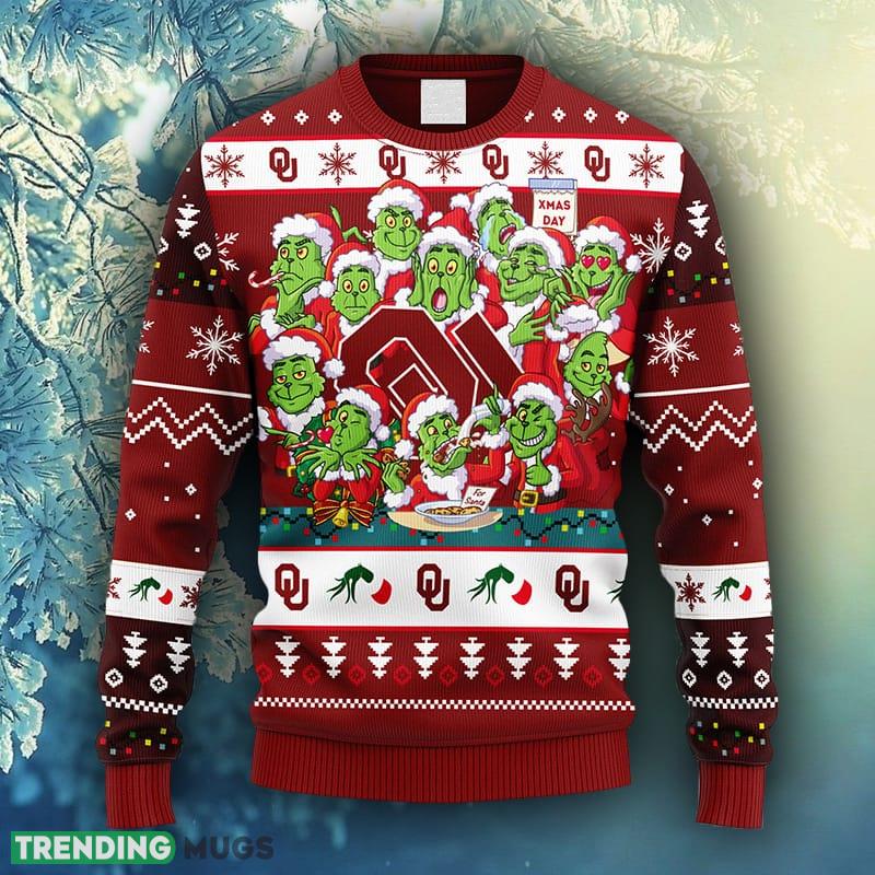 NCAA Christmas Oklahoma Sooners 12 Grinch Xmas Day Christmas Ugly Sweater For Men Women - NCAA Oklahoma Sooners 12 Grinch Xmas Day Christmas Ugly Sweater_1 NCAA Christmas Oklahoma Sooners 12 Grinch Xmas Day Christmas Ugly Sweater For Men Women - NCAA Oklahoma Sooners 12 Grinch Xmas Day Christmas Ugly Sweater_1