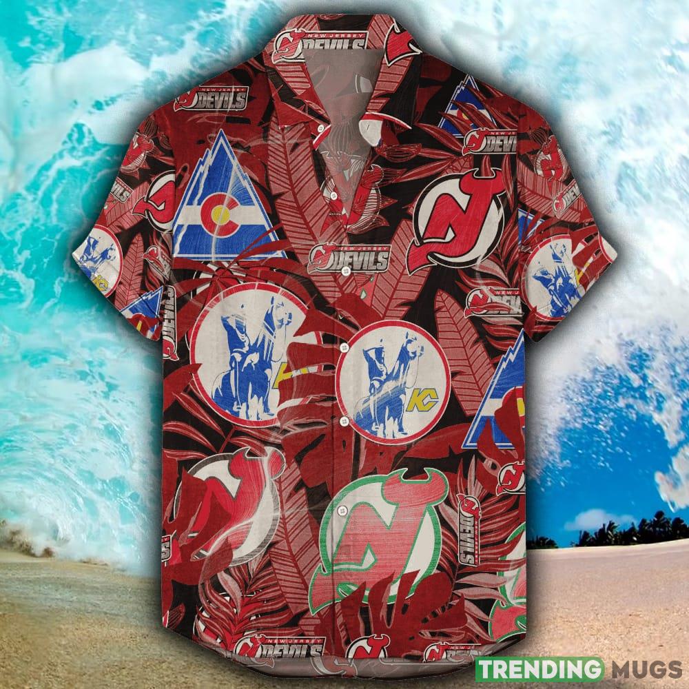 New Jersey Devils Hawaiian Retro Logo NHLTropical Beach Men And Women Gift For Fans - New Jersey Devils Hawaiian Retro Logo NHL_1 New Jersey Devils Hawaiian Retro Logo NHLTropical Beach Men And Women Gift For Fans - New Jersey Devils Hawaiian Retro Logo NHL_1