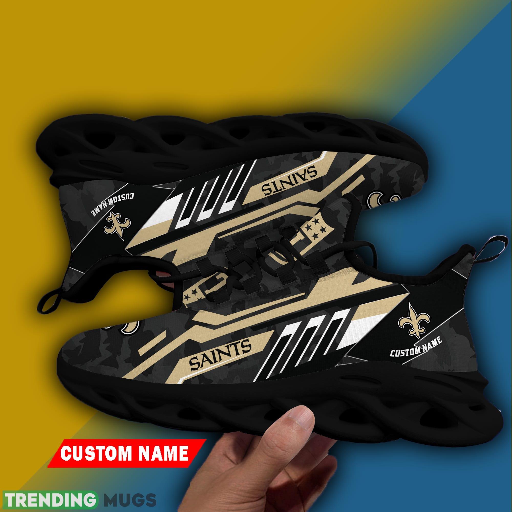New Orleans Saints NFL Personalized Name Max Soul Chunky Sneaker Camo Fishing Max Soul New Orleans Saints NFL Personalized Name Max Soul Chunky Sneaker Camo Fishing Max Soul