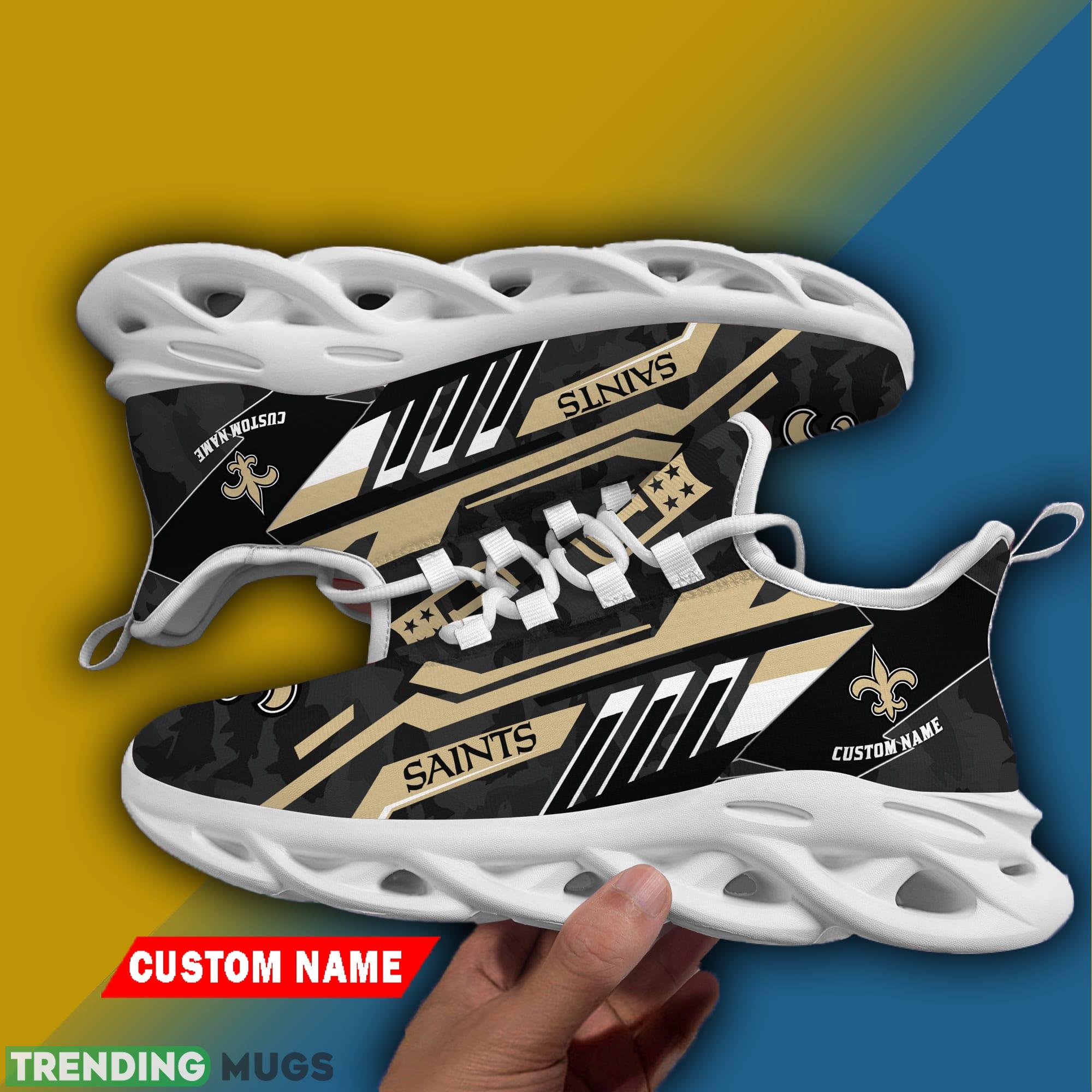 New Orleans Saints NFL Personalized Name Max Soul Chunky Sneaker Camo Fishing Max Soul New Orleans Saints NFL Personalized Name Max Soul Chunky Sneaker Camo Fishing Max Soul