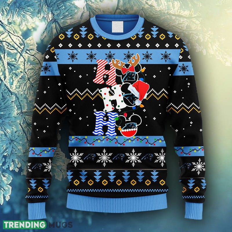 NFL Fans Carolina Panthers HoHoHo Mickey Christmas Ugly Sweater For Men Women - NFL Carolina Panthers HoHoHo Mickey Christmas Ugly Sweater_1 NFL Fans Carolina Panthers HoHoHo Mickey Christmas Ugly Sweater For Men Women - NFL Carolina Panthers HoHoHo Mickey Christmas Ugly Sweater_1