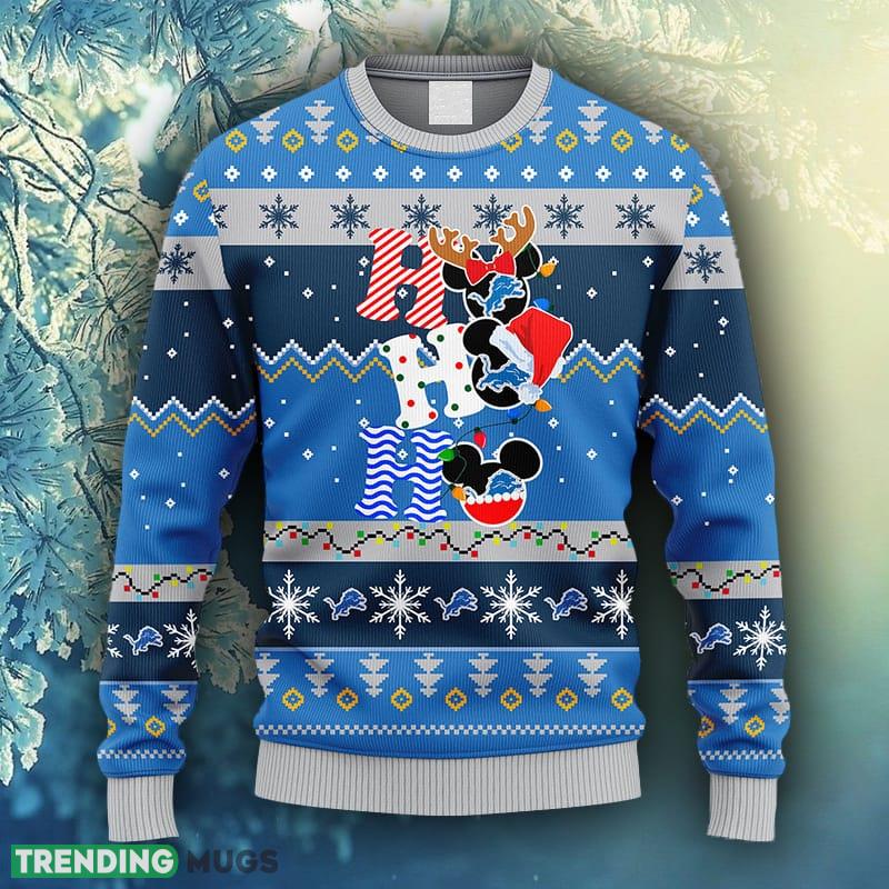 NFL Fans Detroit Lions HoHoHo Mickey Christmas Ugly Sweater For Men Women - NFL Detroit Lions HoHoHo Mickey Christmas Ugly Sweater_1 NFL Fans Detroit Lions HoHoHo Mickey Christmas Ugly Sweater For Men Women - NFL Detroit Lions HoHoHo Mickey Christmas Ugly Sweater_1