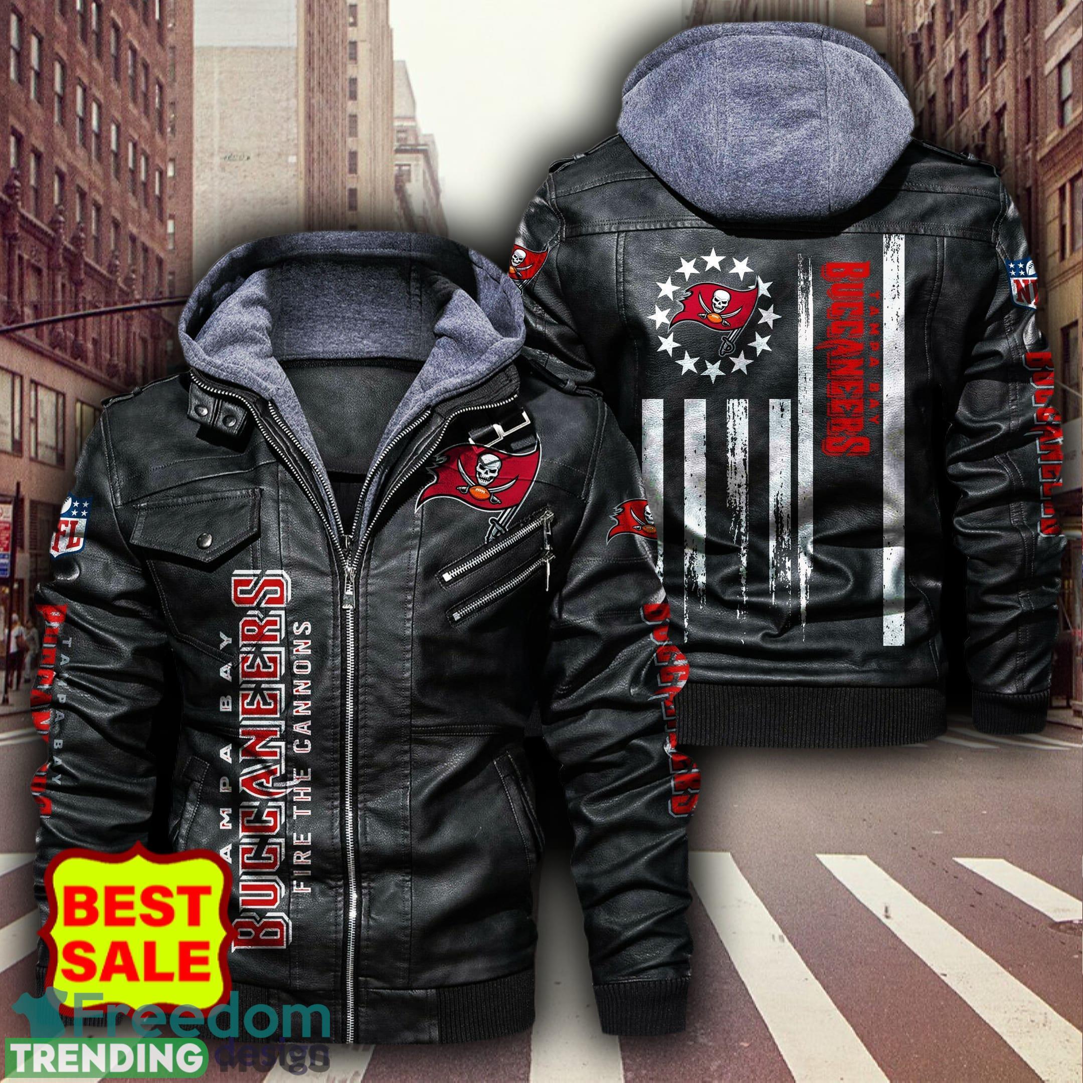 NFL Football Tampa Bay Buccaneers Style 1 Big Logo Black Brown Leather Jacket For Fans - NFL Football Tampa Bay Buccaneers Leather Jacket_1 NFL Football Tampa Bay Buccaneers Style 1 Big Logo Black Brown Leather Jacket For Fans - NFL Football Tampa Bay Buccaneers Leather Jacket_1