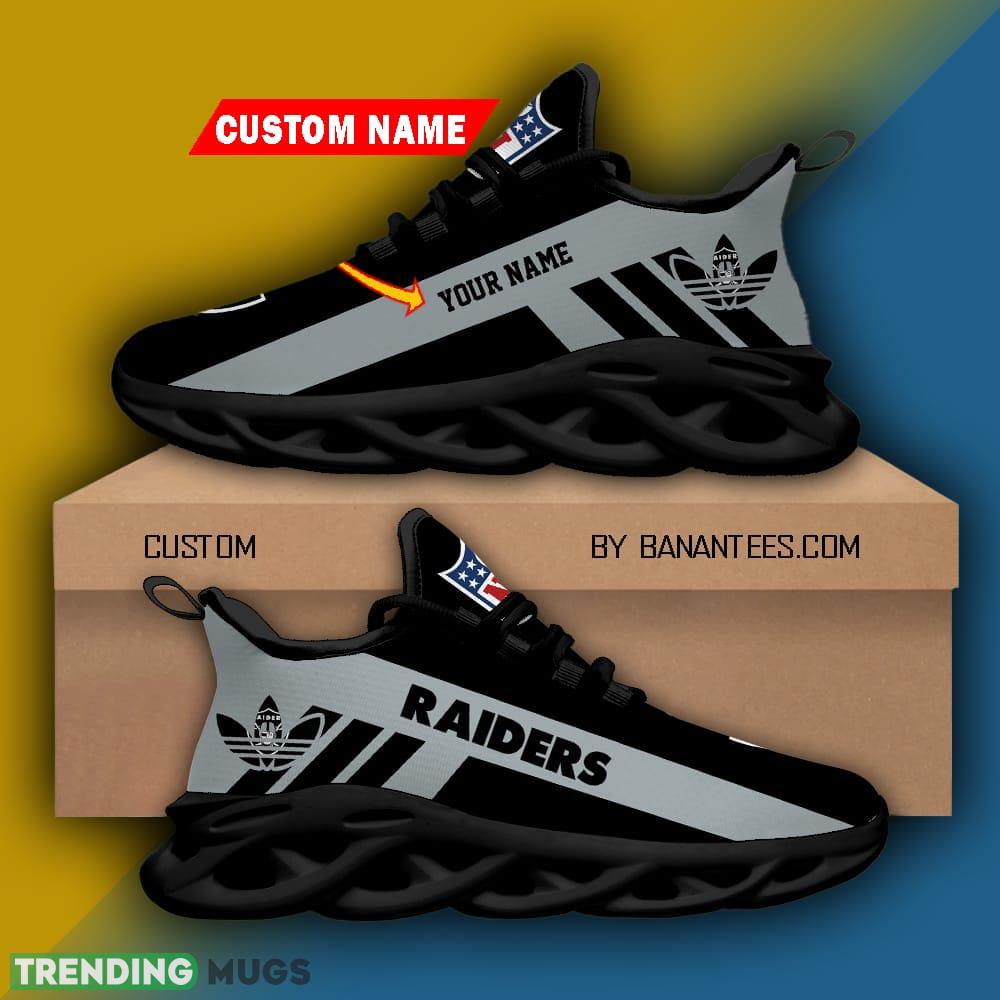 NFL Las Vegas Raiders Luxury Brand Logo Personalized Name Max Soul Shoes Gift For Men Women Max Soul NFL Las Vegas Raiders Luxury Brand Logo Personalized Name Max Soul Shoes Gift For Men Women Max Soul
