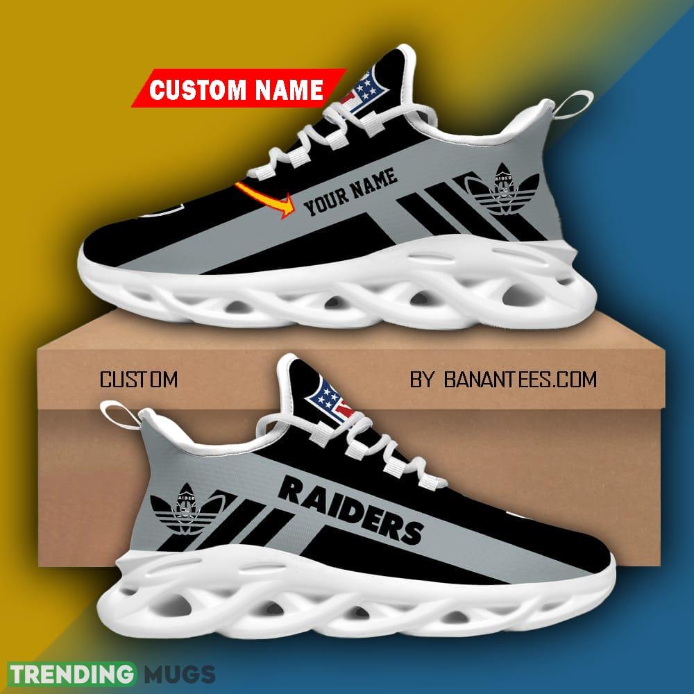 NFL Las Vegas Raiders Luxury Brand Logo Personalized Name Max Soul Shoes Gift For Men Women - NFL Las Vegas Raiders Luxury Brand Logo Personalized Name Max Soul Shoes_1 NFL Las Vegas Raiders Luxury Brand Logo Personalized Name Max Soul Shoes Gift For Men Women - NFL Las Vegas Raiders Luxury Brand Logo Personalized Name Max Soul Shoes_1