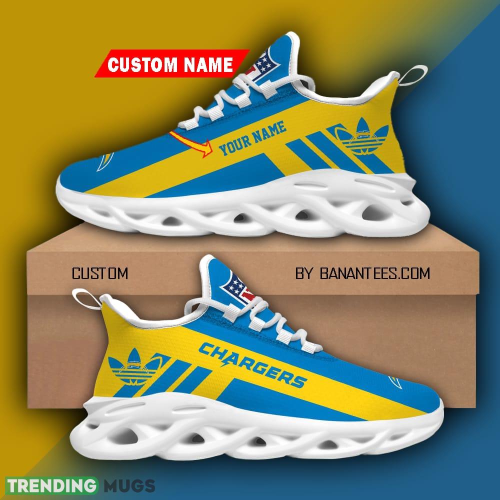 NFL Los Angeles Chargers Luxury Brand Logo Personalized Name Max Soul Shoes Gift For Men Women - NFL Los Angeles Chargers Luxury Brand Logo Personalized Name Max Soul Shoes_1 NFL Los Angeles Chargers Luxury Brand Logo Personalized Name Max Soul Shoes Gift For Men Women - NFL Los Angeles Chargers Luxury Brand Logo Personalized Name Max Soul Shoes_1