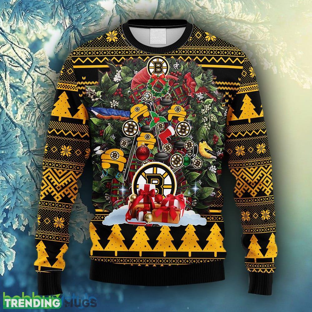 NHL Logo Boston Bruins Tree Ugly Christmas Fleece Sweater For Men Women - NHL Boston Bruins Tree Ugly Christmas Fleece Sweater_1 NHL Logo Boston Bruins Tree Ugly Christmas Fleece Sweater For Men Women - NHL Boston Bruins Tree Ugly Christmas Fleece Sweater_1