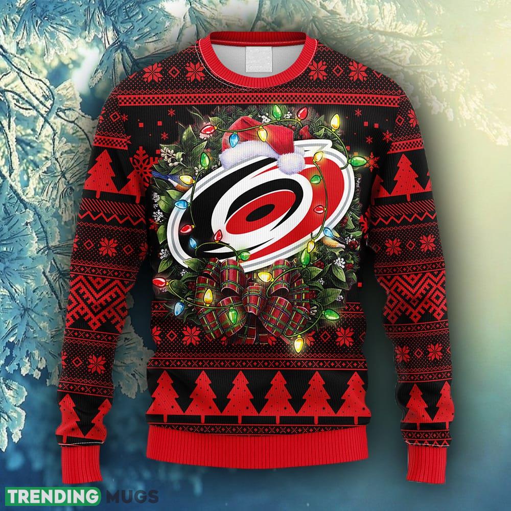 NHL Logo Carolina Hurricanes Christmas Ugly Sweater For Men Women - NHL Carolina Hurricanes Christmas Ugly Sweater_1