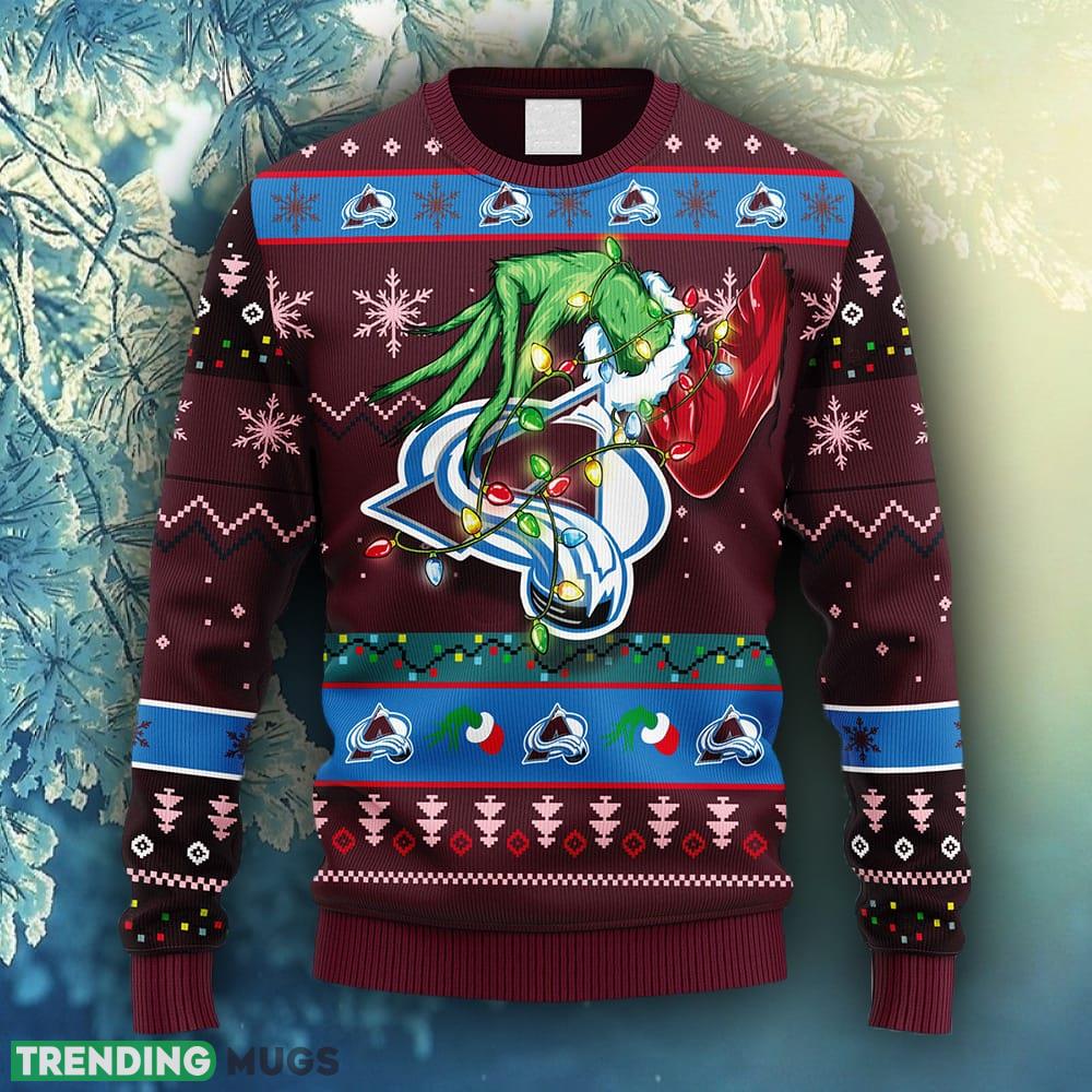 NHL Logo Colorado Avalanche Grinch Christmas Ugly Sweater For Men Women 3D Sweater NHL Logo Colorado Avalanche Grinch Christmas Ugly Sweater For Men Women 3D Sweater