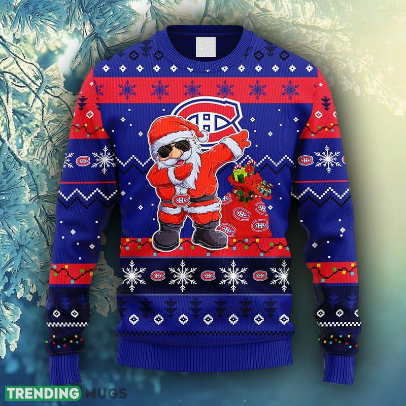 NHL Logo Dabbing Santa Claus Christmas Montreal Canadians Ugly Sweater For Men Women 3D Sweater NHL Logo Dabbing Santa Claus Christmas Montreal Canadians Ugly Sweater For Men Women 3D Sweater