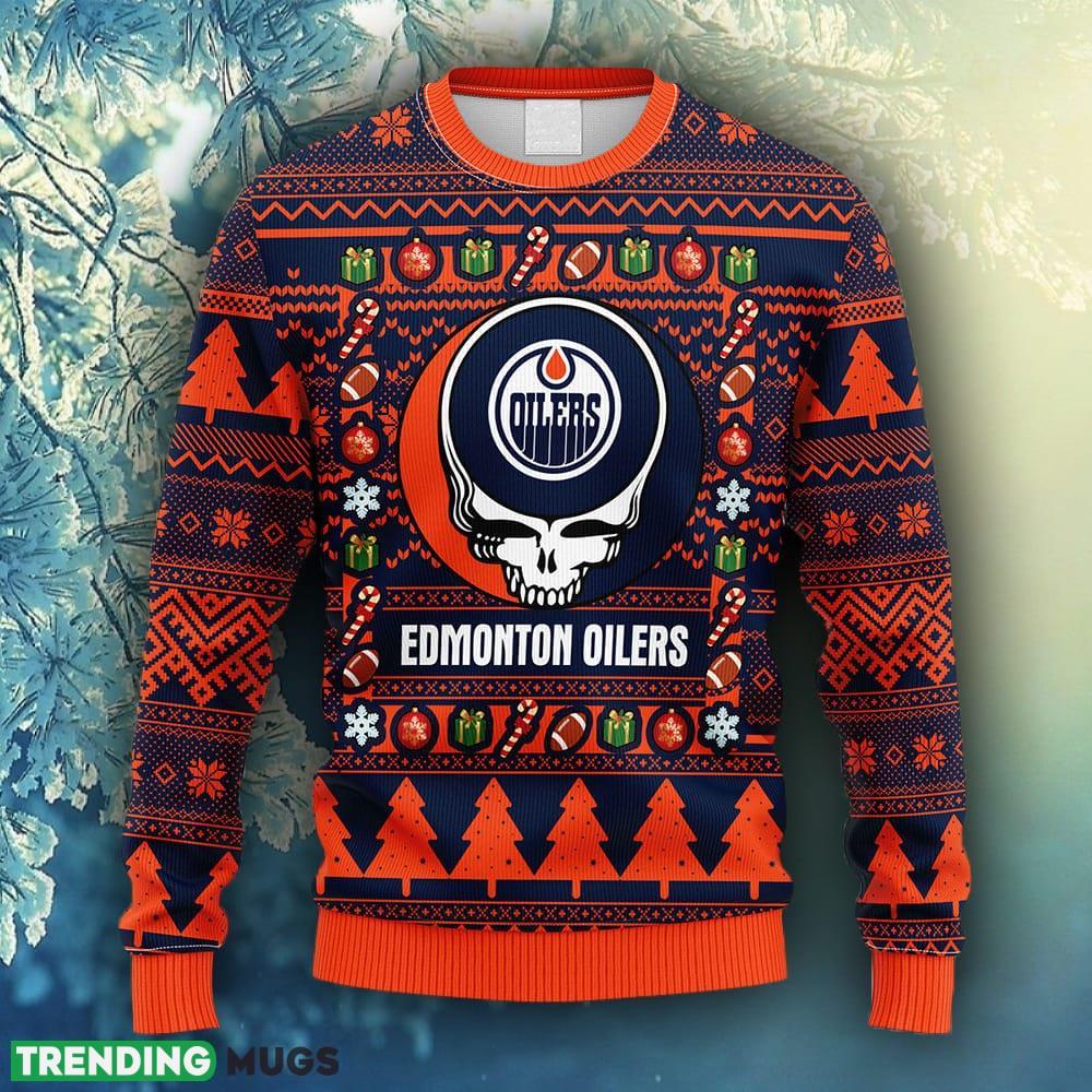 NHL Logo Edmonton Oilers Grateful Dead Ugly Christmas Fleece Sweater For Men Women - NHL Edmonton Oilers Grateful Dead Ugly Christmas Fleece Sweater_1 NHL Logo Edmonton Oilers Grateful Dead Ugly Christmas Fleece Sweater For Men Women - NHL Edmonton Oilers Grateful Dead Ugly Christmas Fleece Sweater_1