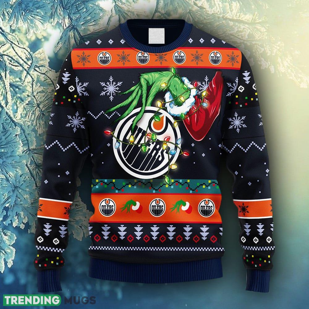 NHL Logo Edmonton Oilers Grinch Christmas Ugly Sweater For Men Women 3D Sweater NHL Logo Edmonton Oilers Grinch Christmas Ugly Sweater For Men Women 3D Sweater