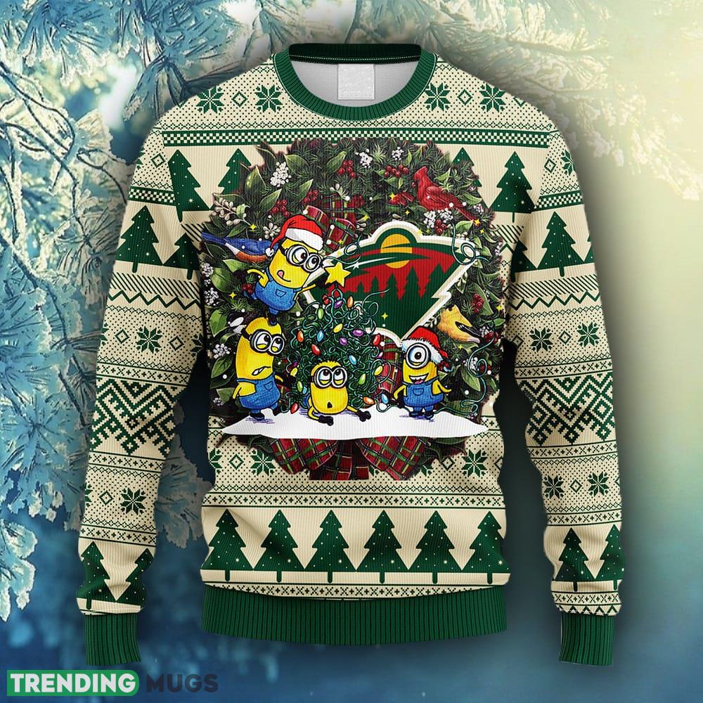 NHL Logo Minnesota Wild Minion Christmas Ugly Sweater For Men Women - NHL Minnesota Wild Minion Christmas Ugly Sweater_1 NHL Logo Minnesota Wild Minion Christmas Ugly Sweater For Men Women - NHL Minnesota Wild Minion Christmas Ugly Sweater_1