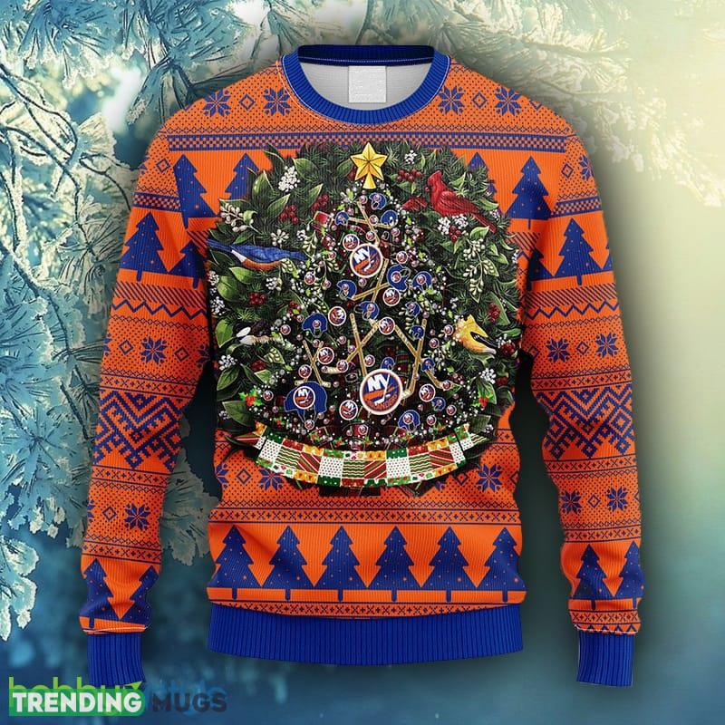 NHL Logo New York Islanders Tree Ball Christmas Ugly Sweater For Men Women - NHL New York Islanders Tree Ball Christmas Ugly Sweater_1 NHL Logo New York Islanders Tree Ball Christmas Ugly Sweater For Men Women - NHL New York Islanders Tree Ball Christmas Ugly Sweater_1