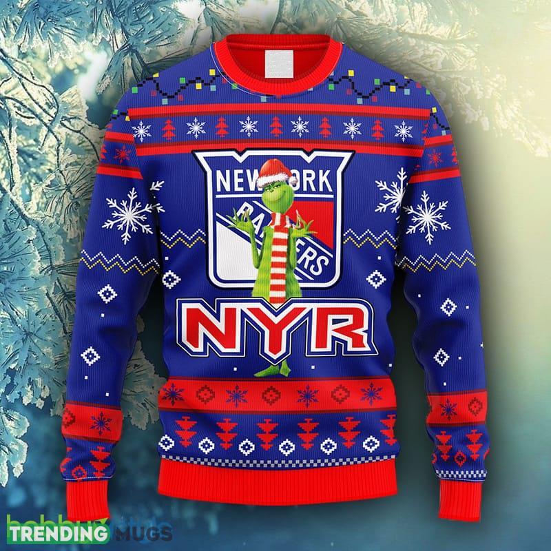 NHL Logo New York Rangers Funny Grinch Christmas Ugly Sweater For Men Women - NHL New York Rangers Funny Grinch Christmas Ugly Sweater_1 NHL Logo New York Rangers Funny Grinch Christmas Ugly Sweater For Men Women - NHL New York Rangers Funny Grinch Christmas Ugly Sweater_1