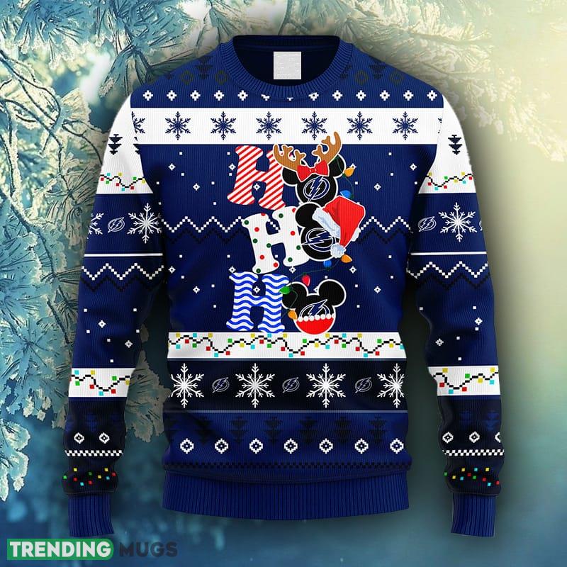 NHL Logo Tampa Bay Lightning HoHoHo Mickey Christmas Ugly Sweater For Men Women 3D Sweater NHL Logo Tampa Bay Lightning HoHoHo Mickey Christmas Ugly Sweater For Men Women 3D Sweater