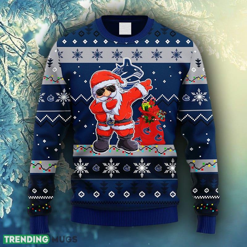 NHL Logo Vancouver Canucks Dabbing Santa Claus Christmas Ugly Sweater For Men Women - NHL Vancouver Canucks Dabbing Santa Claus Christmas Ugly Sweater_1 NHL Logo Vancouver Canucks Dabbing Santa Claus Christmas Ugly Sweater For Men Women - NHL Vancouver Canucks Dabbing Santa Claus Christmas Ugly Sweater_1