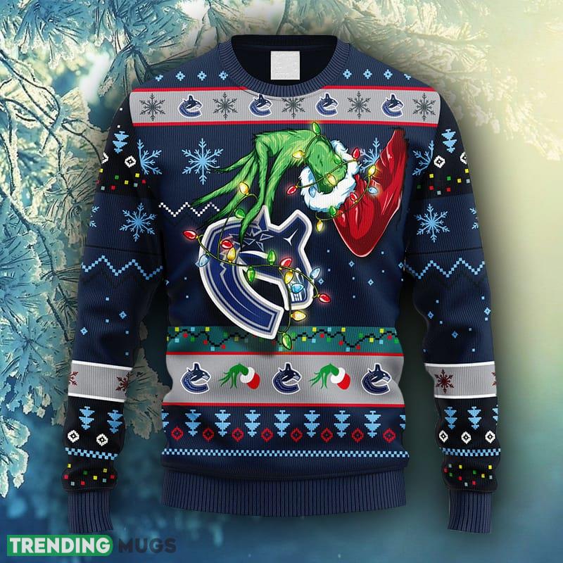 NHL Logo Vancouver Canucks Grinch Christmas Ugly Sweater For Men Women 3D Sweater NHL Logo Vancouver Canucks Grinch Christmas Ugly Sweater For Men Women 3D Sweater