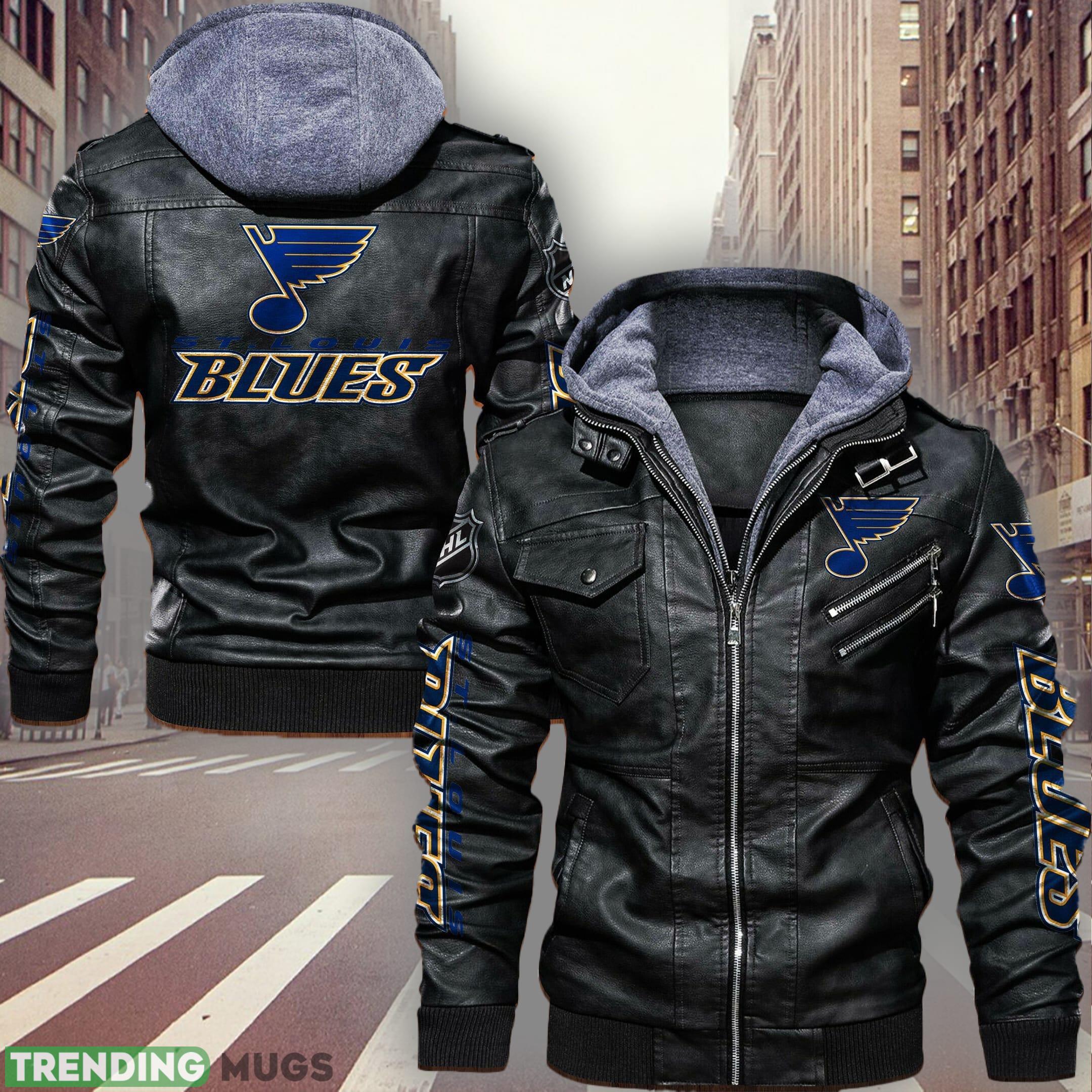 NHL St Louis Blues Fans Style 1 Logo Black And Brown Leather Jacket Men And Women - NHL St Louis Blues Leather Jacket_1 NHL St Louis Blues Fans Style 1 Logo Black And Brown Leather Jacket Men And Women - NHL St Louis Blues Leather Jacket_1
