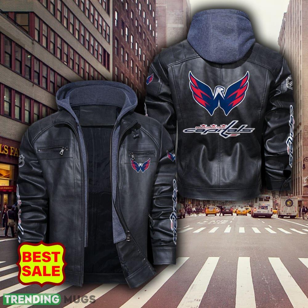 NHL Washington Capitals Design 9 Logo Black And Brown Leather Jacket For Fans - NHL Washington Capitals Leather Jacket_1 NHL Washington Capitals Design 9 Logo Black And Brown Leather Jacket For Fans - NHL Washington Capitals Leather Jacket_1