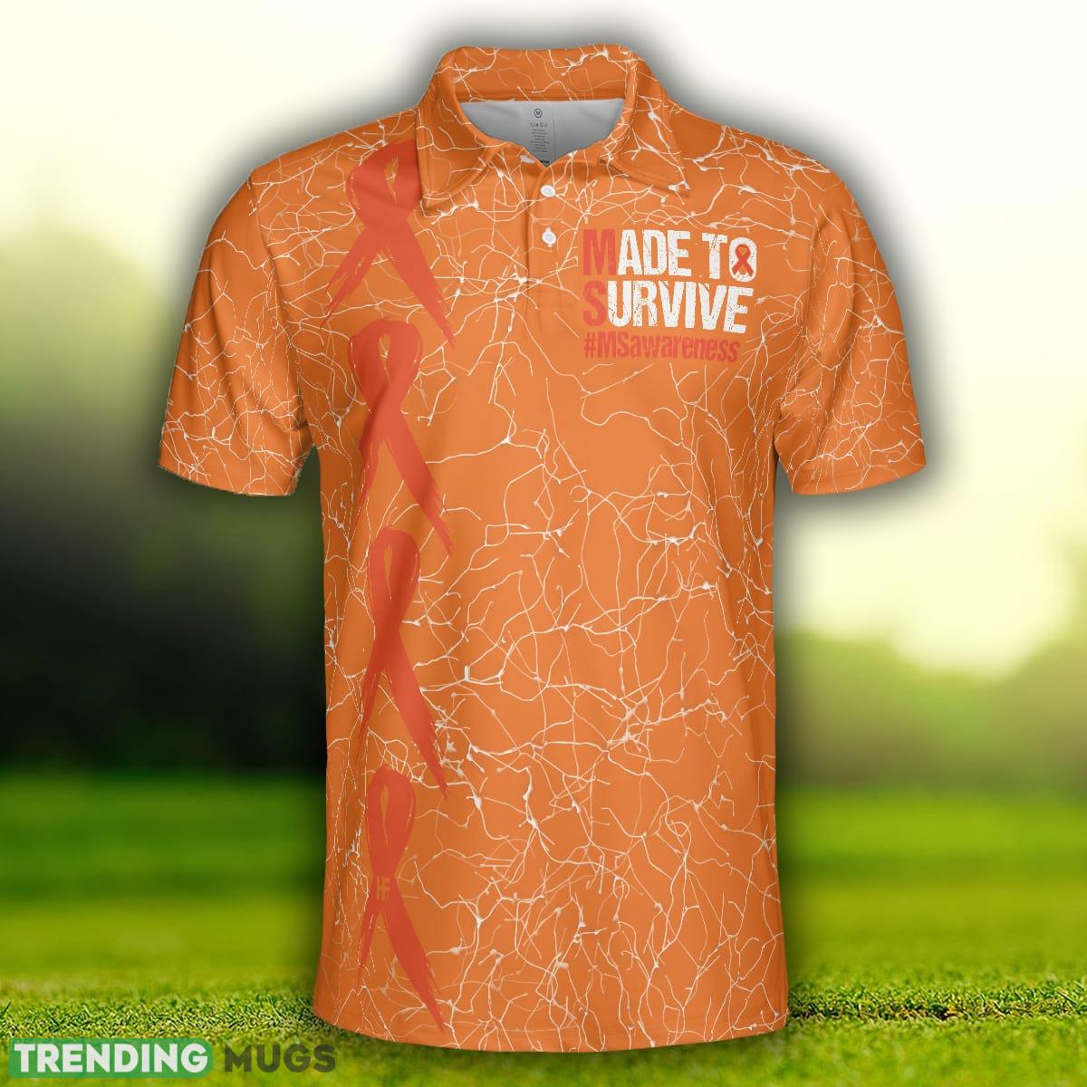 No One Fights Alone MS Awareness, Multiple Sclerosis Awareness Ribbon, MS Awareness Shirt Polo Shirt Polo Shirt No One Fights Alone MS Awareness, Multiple Sclerosis Awareness Ribbon, MS Awareness Shirt Polo Shirt Polo Shirt