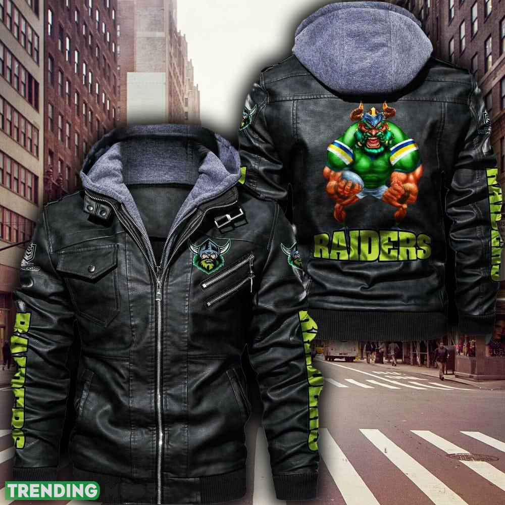 NRL Canberra Raiders Fans Logo Black And Brown Leather Jacket Men And Women - NRL Canberra Raiders Leather Jacket_1 NRL Canberra Raiders Fans Logo Black And Brown Leather Jacket Men And Women - NRL Canberra Raiders Leather Jacket_1