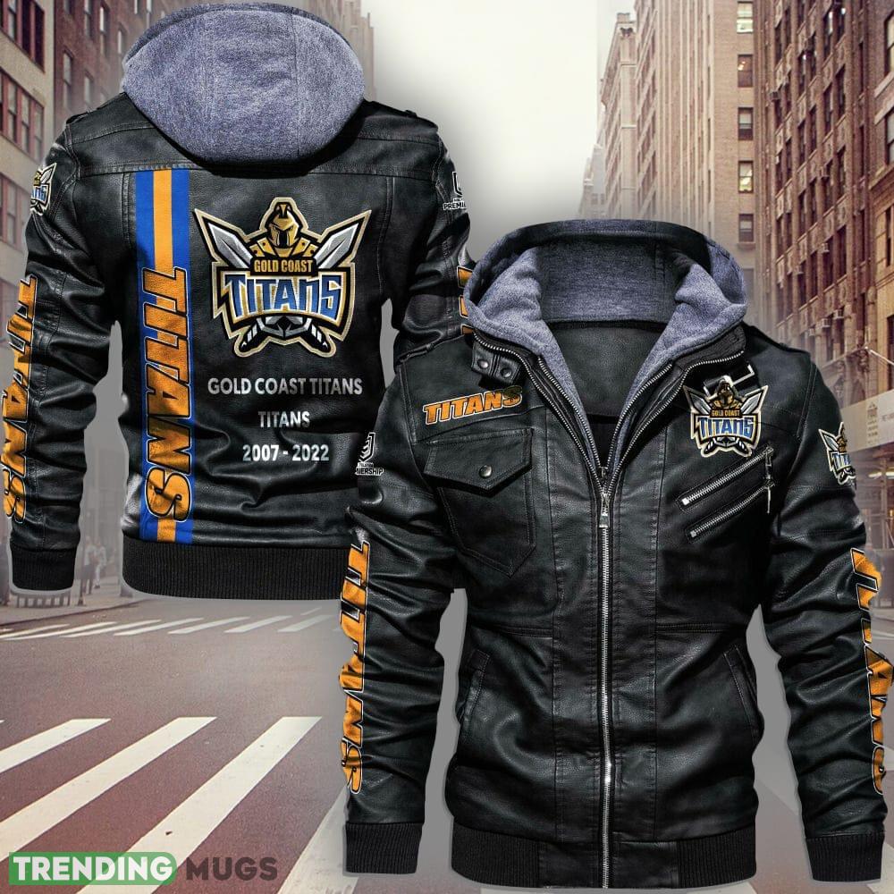 NRL Gold Coast Titans Design 5 Logo Black And Brown Leather Jacket For Fans - NRL Gold Coast Titans Leather Jacket_1 NRL Gold Coast Titans Design 5 Logo Black And Brown Leather Jacket For Fans - NRL Gold Coast Titans Leather Jacket_1