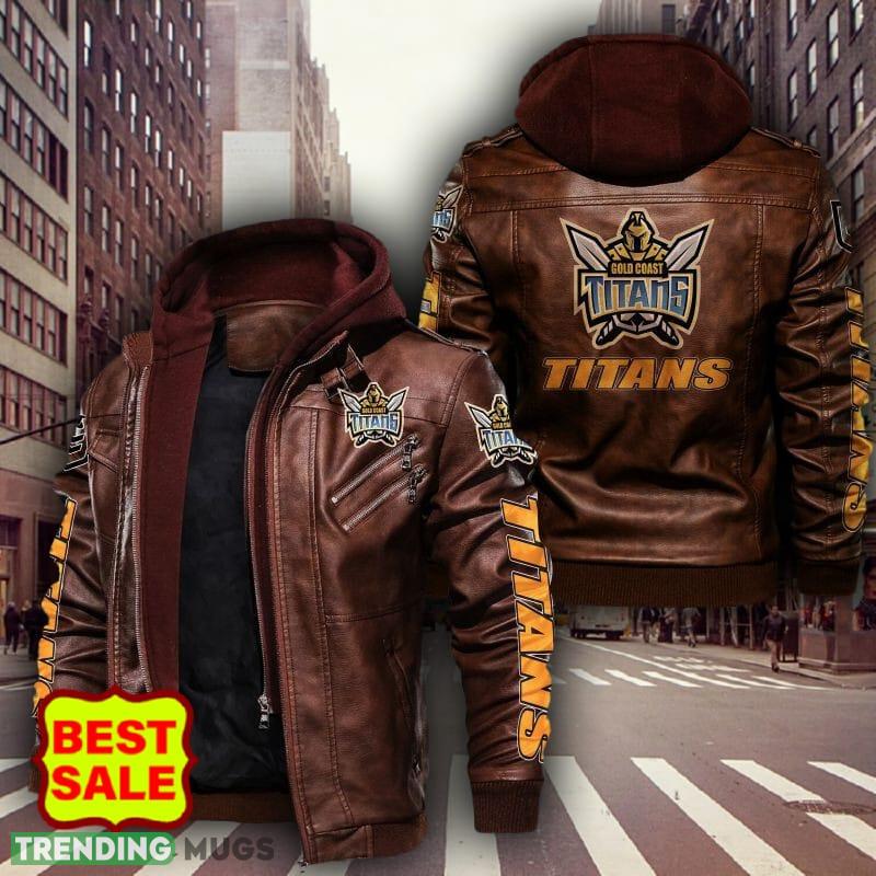 NRL Gold Coast Titans Fans Style 7 Logo Black And Brown Leather Jacket Men And Women 2D Leather Jacket NRL Gold Coast Titans Fans Style 7 Logo Black And Brown Leather Jacket Men And Women 2D Leather Jacket