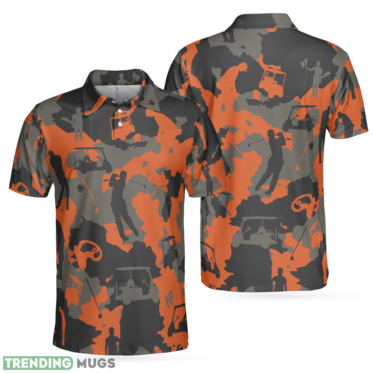 Orange Camouflage Golf, Golfer Silhouette Pattern, Camo Golf Shirt Polo Shirt - Orange Camouflage Golf Polo Shirt, Golfer Silhouette Pattern Polo Shirt, Camo Golf Shirt For Men_1 Orange Camouflage Golf, Golfer Silhouette Pattern, Camo Golf Shirt Polo Shirt - Orange Camouflage Golf Polo Shirt, Golfer Silhouette Pattern Polo Shirt, Camo Golf Shirt For Men_1