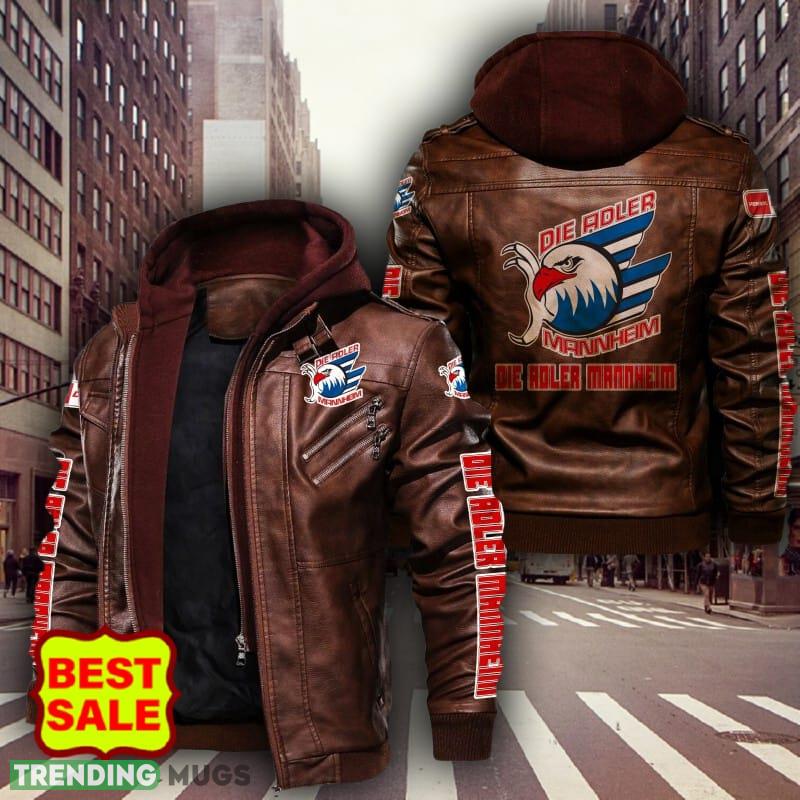 Penny DEL Adler Mannheim Big Logo Brown And Black Leather Jacket Men Women 2D Leather Jacket Penny DEL Adler Mannheim Big Logo Brown And Black Leather Jacket Men Women 2D Leather Jacket