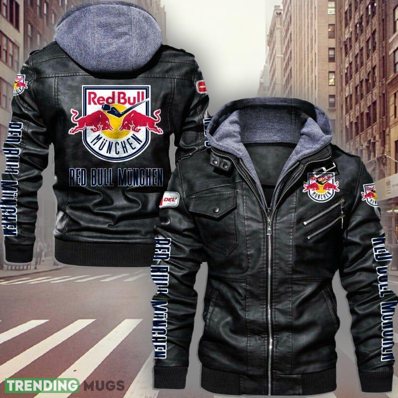 Penny DEL EHC Red Bull Munchen Logo Brown And Black Leather Jacket For Fans - Penny DEL EHC Red Bull Munchen Leather Jacket_1 Penny DEL EHC Red Bull Munchen Logo Brown And Black Leather Jacket For Fans - Penny DEL EHC Red Bull Munchen Leather Jacket_1