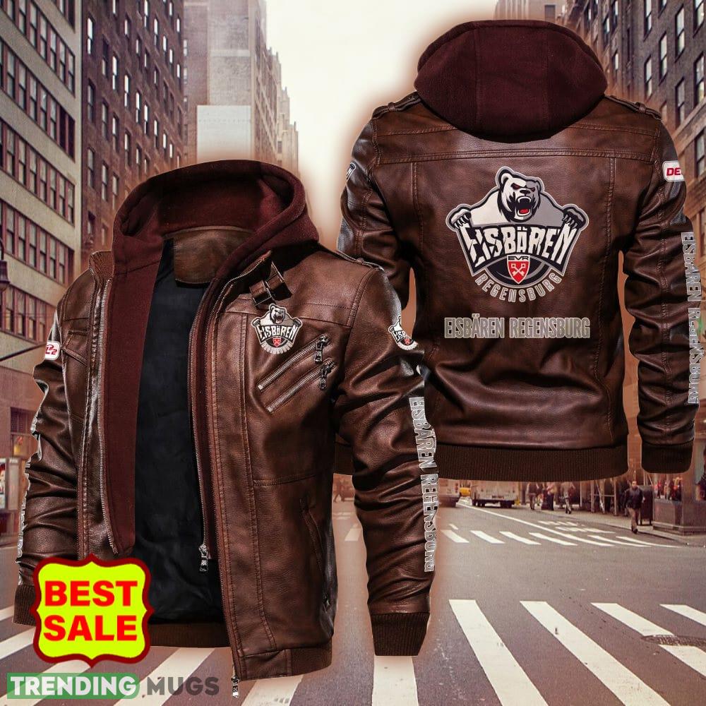 Penny DEL Eisbären Regensburg Logo Brown And Black Leather Jacket For Fans 2D Leather Jacket Penny DEL Eisbären Regensburg Logo Brown And Black Leather Jacket For Fans 2D Leather Jacket