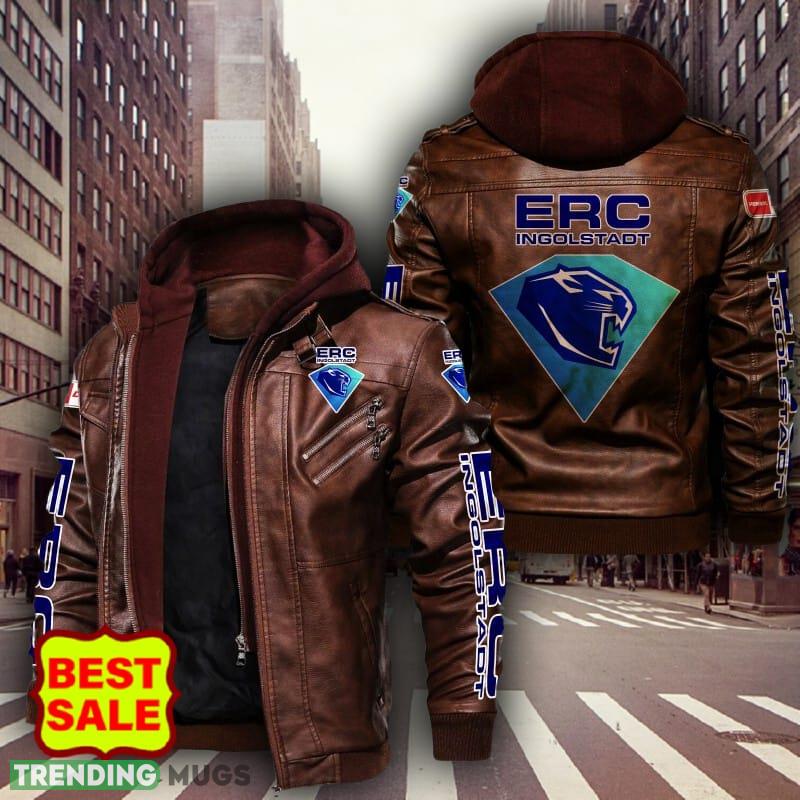 Penny DEL ERC Ingolstadt Big Logo Brown And Black Leather Jacket Men Women 2D Leather Jacket Penny DEL ERC Ingolstadt Big Logo Brown And Black Leather Jacket Men Women 2D Leather Jacket