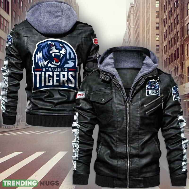 Penny DEL Straubing Tigers Big Logo Brown And Black Leather Jacket Men Women - Penny DEL Straubing Tigers Leather Jacket_1 Penny DEL Straubing Tigers Big Logo Brown And Black Leather Jacket Men Women - Penny DEL Straubing Tigers Leather Jacket_1