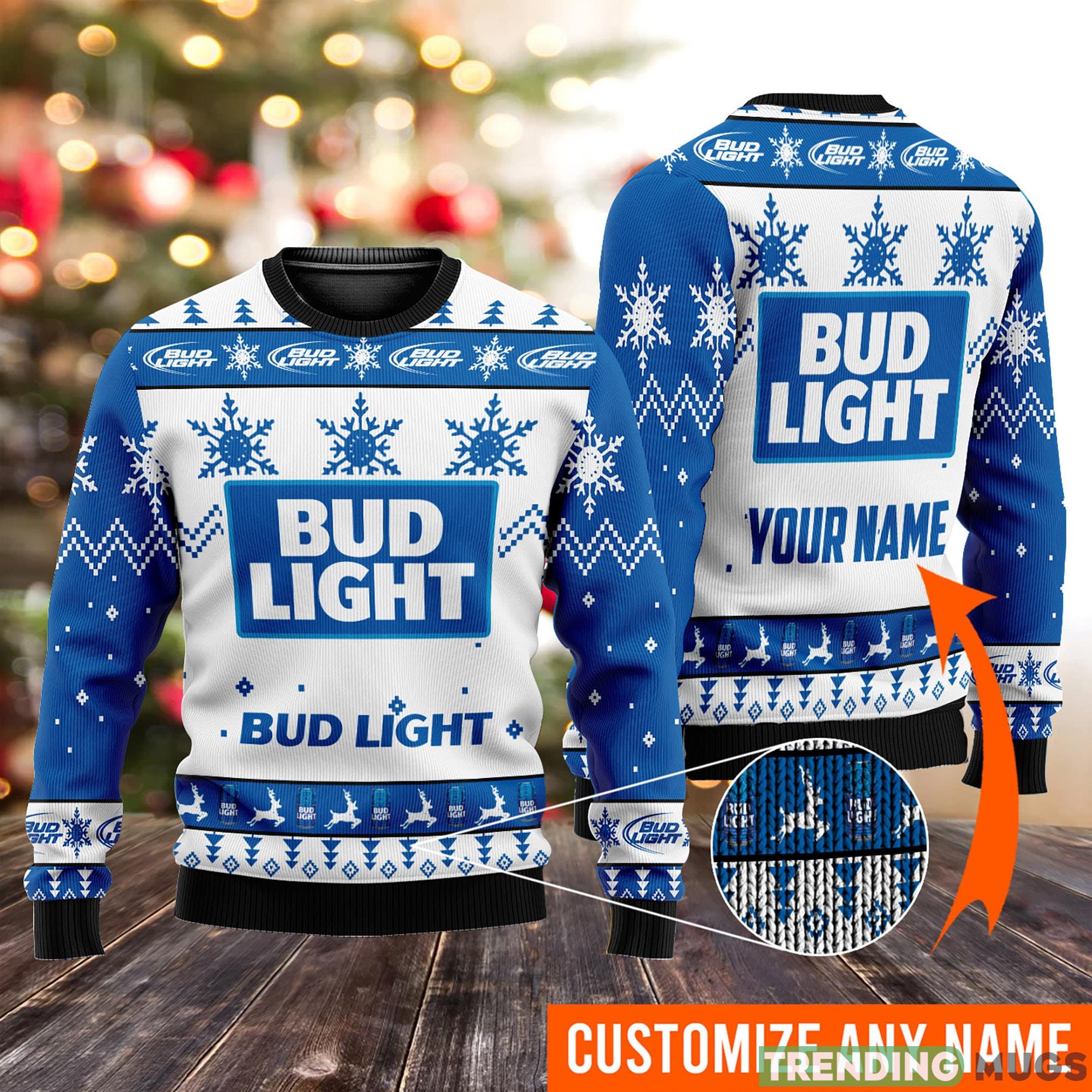 Personalized Bud Light Beer Ugly Custom Name Ugly Gift Christmas 3D Sweater For Men And Women - Personalized Bud Light Beer Ugly Christmas Sweater, Custom Name Ugly Sweater Gift For Christmas, All Over Print Sweater, Xmas Sweater_1 Personalized Bud Light Beer Ugly Custom Name Ugly Gift Christmas 3D Sweater For Men And Women - Personalized Bud Light Beer Ugly Christmas Sweater, Custom Name Ugly Sweater Gift For Christmas, All Over Print Sweater, Xmas Sweater_1